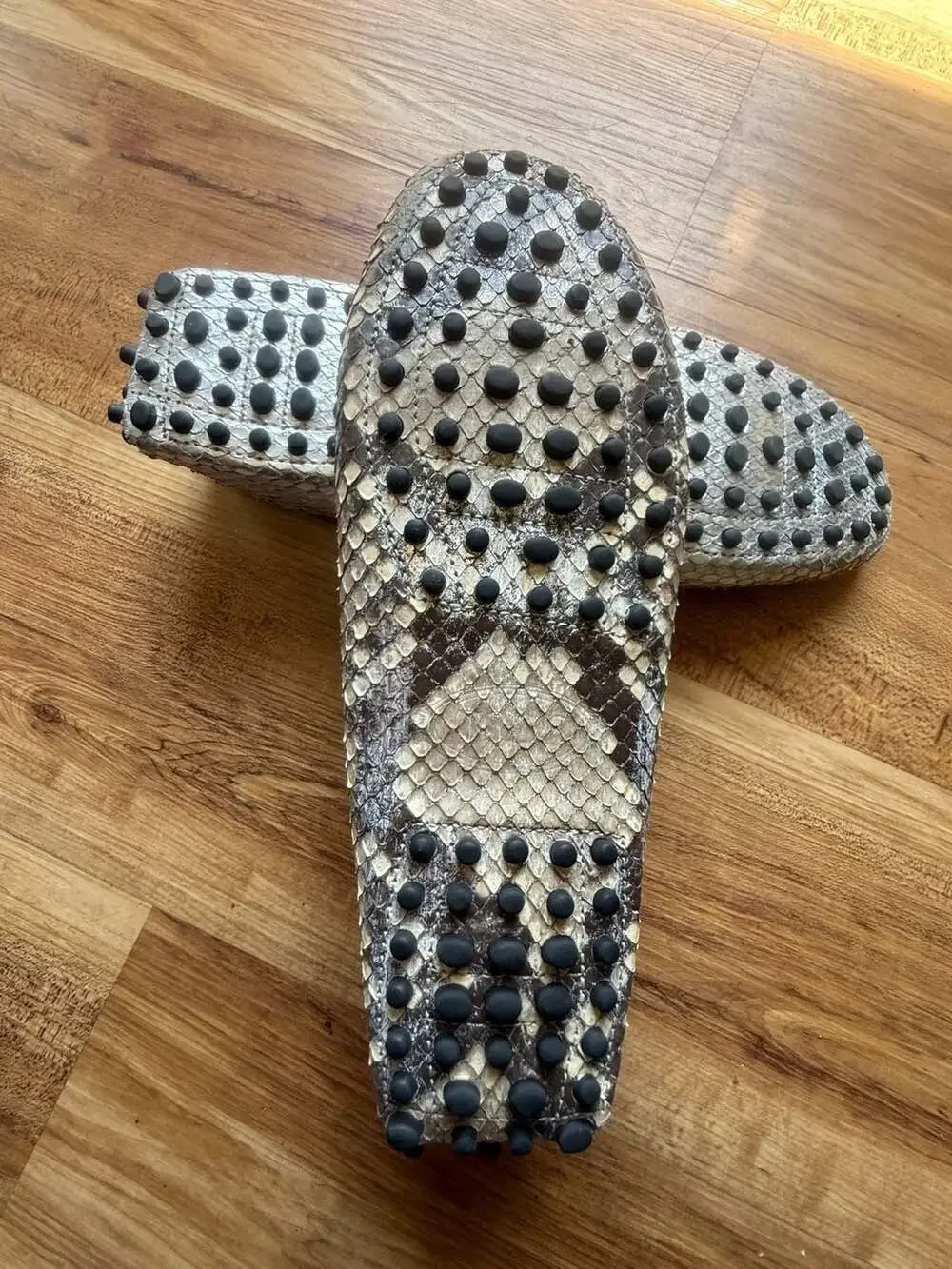 Tod's Gommino Snakeskin Penny Driving Loafers